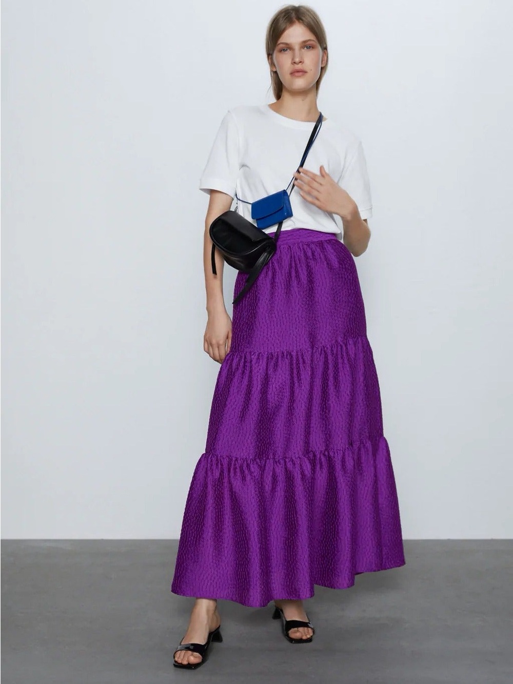 Zara voluminous midi skirt